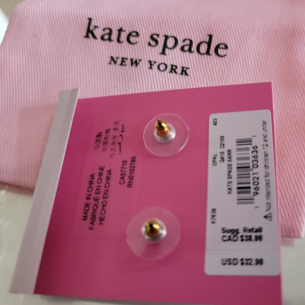 New Auth Kate Spade "Opal" druzy Earrings - Picture 2 of 5